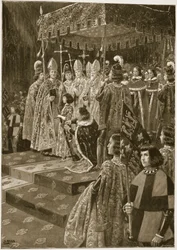 La presentación de las espuelas y la espada en la coronación de Enrique VI el día de San Leonardo, 6 de noviembre de 1429, de 
