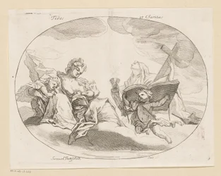 Fides (Fe) y Charitas (Amor) Fides et Charitas (título sobre el objeto) Varios diseños (título de la serie) Opera Varia Historica, Poetica & Iconologica (título de la serie)
