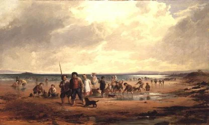 Niños jugando en la playa