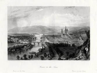 Rouen en el Sena, Francia, 1875