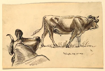 Dibujo, Bocetos. Ganado, Irvington, septiembre de 1876