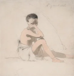 Niña Coré sentada