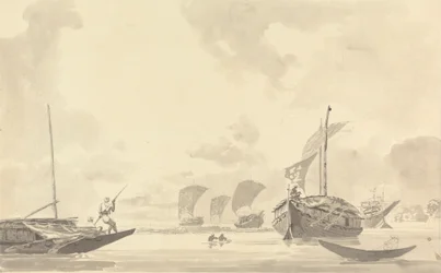 Barcos en el río Hoogley [Hooghly]
