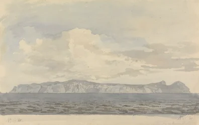 Vista lejana de una isla