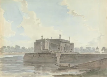 Palacio en ruinas junto a un río