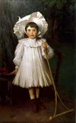 Niña con gorro blanco