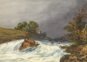 Escena fluvial con casa