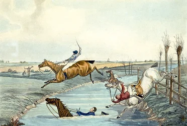 Segunda milla, de Steeplechasing (grabado por Charles Hunt)