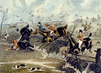 La gran caza del zorro de Leicestershire, lámina 3 (grabado por Charles Hunt)