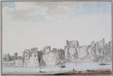 Castillo de Chepstow (tinta y acuarela sobre papel)