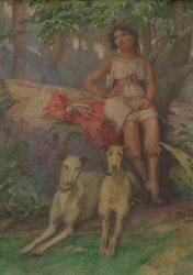 Figura con dos perros