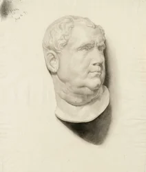 Boceto de un molde de cabeza masculina, 1872