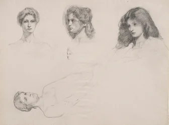 Boceto de cabezas femeninas
