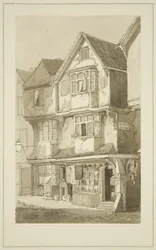 Casas antiguas, esquina de Long Row, Temple Street