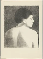 Vista por detrás de un desnudo femenino