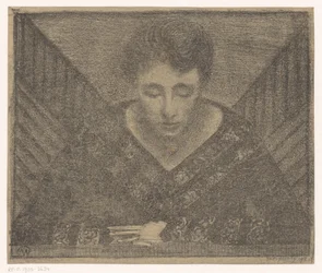 Mujer con cuello en V