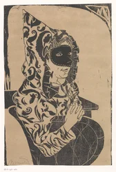 Mujer enmascarada con capa