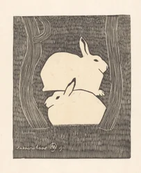 Dos liebres de nieve
Conejo de nieve (título en el objeto)