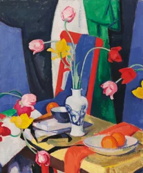 Naturaleza muerta con tulipanes, c. 1919 (óleo sobre lienzo)