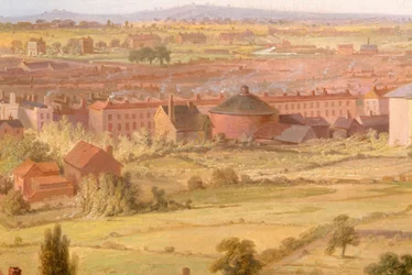 Birmingham desde la cúpula de la Iglesia de San Felipe en 1821