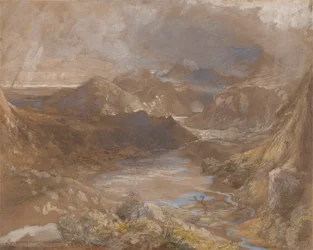 Llwyngwynedd y parte de Llyn-y-ddina entre Capel Curig y Beddegelert, Gales del Norte