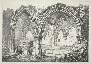A Series of Ancient Buildings and Rural Cottages in the North of England:  Part of Kirkham Abbey