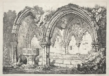 Una serie de edificios antiguos y cabañas rurales en el norte de Inglaterra: Parte de la Abadía de Kirkham, 182