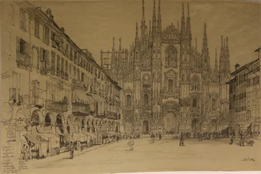 Catedral de Milán, fecha desconocida (acuarela sobre papel)