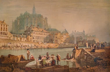 Ciudad Catedral en un Río, c1825