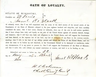Juramento de lealtad de Samuel R. Black de Missouri, Condado de St. Louis