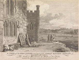 A View of the New Tower and part of the Great Kitchin Window of Arundel Castle, Sussex (publicado por J. Sewell); página 13 (Volumen Uno)