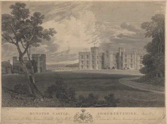 Vista suroeste del castillo de Dunster, Somersetshire