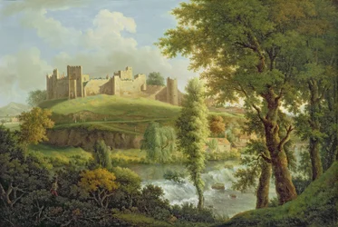 Castillo de Ludlow con Dinham Weir, desde el suroeste, c.1765-69