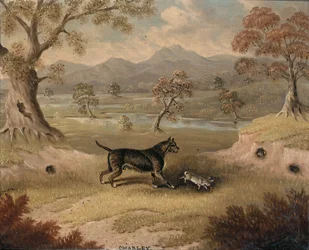 Charley, un Terrier con un Conejo