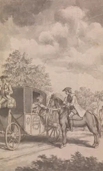 Una Ilustración para el Calendario Newgate: Raby, encontrando el anillo de una mujer difícil de arrancar, le cortó el dedo, cerca de Finchley.