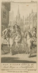 Wat Tyler asesinado por el Lord Mayor en Smithfield (grabado)