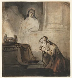 Ángel apareciendo a Zacarías, tercer cuarto del siglo XVII