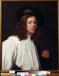 ""Autorretrato" (Autorretrato) Peinture de Samuel Dirksz van Hoogstraten (1627-1678) 17eme siecle Musée des Beaux Arts Ivan Kramskoy (ou Kramskoi) a Voronej (Voronezh), Russie.