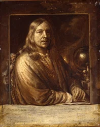 Autorretrato - Peinture de Samuel Dirksz, van Hoogstraten (1627-1678) - 1677 - Óleo sobre madera - 20x16,4 - Museo de Dordrechts