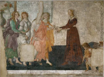 Venus et les graces offrant des presents a une jeune fille - Venus y las gracias ofrecen regalos a una joven Fresco ...