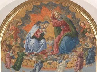 Coronación de la Virgen con cuatro santos