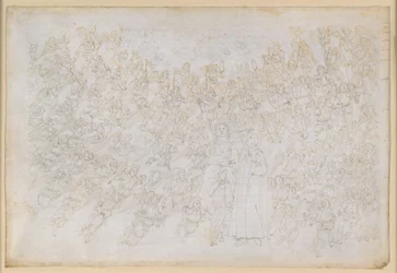 La Divina Comedia, Paraíso XXVIII. Novena esfera (Cielo de Cristal o Primum Mobile): Dante ve a Dios como un punto de luz deslumbrante, rodeado por coros de ángeles; Beatriz explica la jerarquía y las fuerzas activas de la esfera.