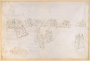 La Divina Comedia, Purgatorio XIII. Segundo círculo del Purgatorio: penitencia por la envidia y la alegría ajena; conversación con Sapia Salvani