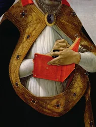 San Agustín, de la Coronación de la Virgen, hacia 1488-90 (detalle de 44363)