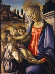 La Virgen y el Niño con dos ángeles