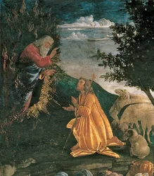 La juventud de Moisés, en la Capilla Sixtina, 1481 (detalle)