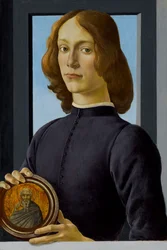 Joven sosteniendo un medallón, c. 1480