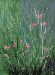 Pink Blossoms, 2018 (acrílico sobre lienzo)