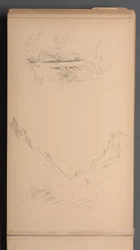 Cuaderno de bocetos, página 15: Paisajes, Berlin Falls, 1859