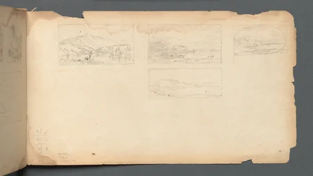 Cuaderno de bocetos, página 40: Paisaje de Maine